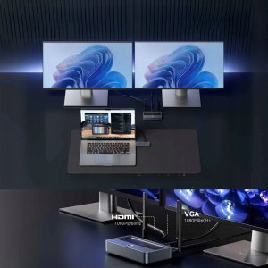 System przekazu sygnału AV Vention Bezprzewodowy transmiter Enterprise HDMI to HDMI + VGA + 3.5mm TRS + USB-C Transmitter and Receiver Gray 5