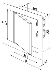 Ventika Drzwiczki rewizyjne metalowe 400x400 z zamkiem DMZ40X40 3