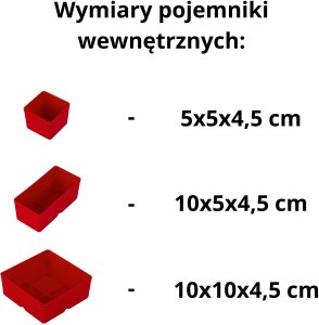 Organizer narzędziowy, warsztatowy 40x30cm, 21 pojemników wewnętrznych 7