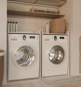 Szafka Łazienkowa Na Pralkę POLA NP KASZMIR Beż Półka Regał Do Łazienki 2