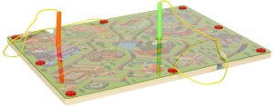Gra labirynt magnetyczna planszowa drewniana do podróży duże miasto 2 graczy Kik Sp. z o. o. Sp. k. 4
