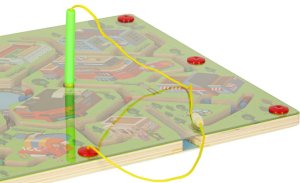 Gra labirynt magnetyczna planszowa drewniana do podróży duże miasto 2 graczy Kik Sp. z o. o. Sp. k. 5