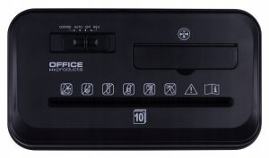 Niszczarka OfficeProducts Niszczarka, paski, do 10 kartek A4, kosz 14l, czarna 4