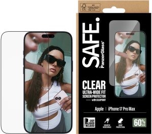 PanzerGlass Ochrona ekranu Czarna ramka iPhone 17 Pro Max | Ultra-szerokie dopasowanie z Aplikacją na sucho, Odporny na zarysowania, Odporny na wstrząsy, Przezroczysty, 1 szt. 2