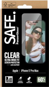 PanzerGlass Ochrona ekranu Czarna ramka iPhone 17 Pro Max | Ultra-szerokie dopasowanie z Aplikacją na sucho, Odporny na zarysowania, Odporny na wstrząsy, Przezroczysty, 1 szt. 3