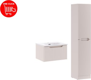Zestaw meblowy 50cm z umywalką meblową Sky i szafką wysoką 2