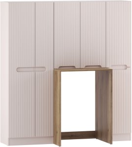 Zestaw meblowy do pralni z obudową na pralkę i szafkami wysokimi 4