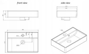 Szafka łazienkowa z umywalką Dąb Vicenza i uchwytem chrom 50x70cm Kiara 7