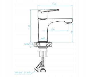 Szafka łazienkowa z umywalką Dąb Vicenza baterią chrom i uchwytem chrom 50x70cm Kiara 6