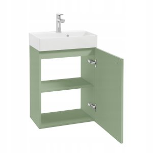 UAB KAME Szafka łazienkowa z umywalką eukaliptusowy uchwyt czarny ryflowana 50x70cm Kiara 5