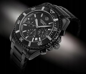 Zegarek Giewont Zegarek Męski Chronograph Sapphire Czarno Tytanowy GW3970-B1 2