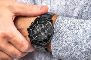 Zegarek Giewont Zegarek Męski Chronograph Sapphire Czarno Tytanowy GW3970-B1 3