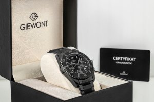 Zegarek Giewont Zegarek Męski Chronograph Sapphire Czarno Tytanowy GW3970-B1 7