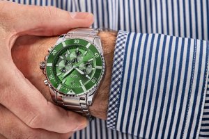 Zegarek Giewont Zegarek Męski Chronograph Sapphire Srebrno Zielony GW3970-B8 4