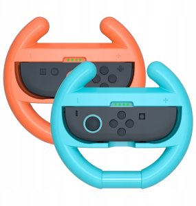 Kierownica wyścigowa do kontrolera Joy-Con Nintendo Switch  2 (opakowanie 2 szt.) - pomarańczowa i niebieska 2