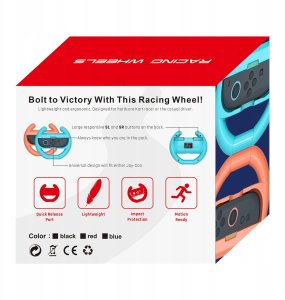 Kierownica wyścigowa do kontrolera Joy-Con Nintendo Switch  2 (opakowanie 2 szt.) - pomarańczowa i niebieska 8