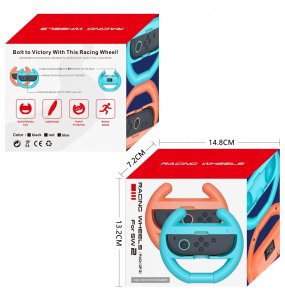 Kierownica wyścigowa do kontrolera Joy-Con Nintendo Switch  2 (opakowanie 2 szt.) - pomarańczowa i niebieska 10