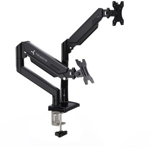 Triadyn Nowy Uchwyt Biurkowy DuoFlexMount na Dwa Monitory Telewizory 13-32" Ergonomiczny Regulowany Obrotowy TRD-BLK-2AL-13"-32" 2