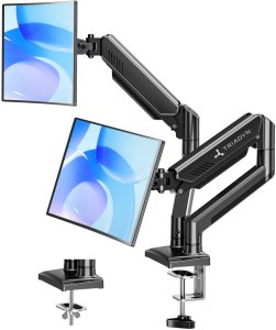 Triadyn Nowy Uchwyt Biurkowy DuoFlexMount na Dwa Monitory Telewizory 13-32" Ergonomiczny Regulowany Obrotowy TRD-BLK-2AL-13"-32" 6