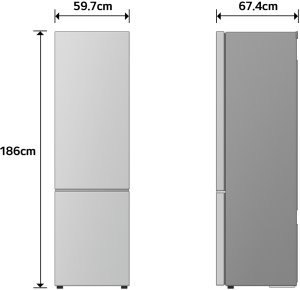 Lodówka LG GBBSJ10EPY Refrigerator, E, Free-standing, Combi, Height 1.86 m, Net fridge 220 L, Net freezer 113 L, Silver 3