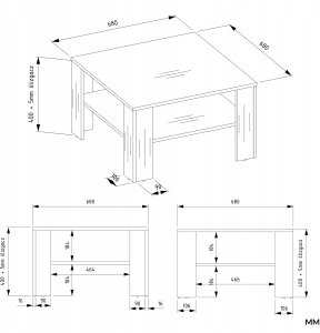 Ragaba Stolik SQUARE 68x68 BIAŁY 6