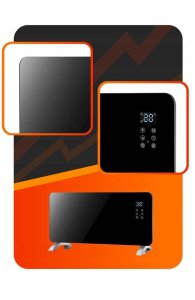 Grzejnik Volteno GRZEJNIK KONWEKTOROWY SZKLANY LED MOCNY 2000W VO2465 CZARNY PILOT 2