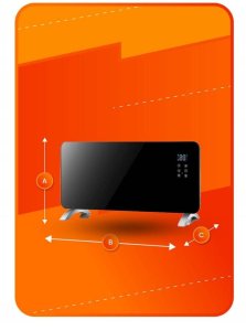 Grzejnik Volteno GRZEJNIK KONWEKTOROWY SZKLANY LED MOCNY 2000W VO2465 CZARNY PILOT 3