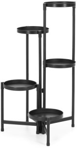 Kwietnik metalowy 78,5 cm stojak na kwiaty z 5 półkami loft nowoczesny czarny UNIWERSALNY 12
