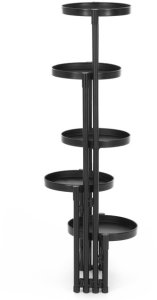 Kwietnik metalowy 78,5 cm stojak na kwiaty z 5 półkami loft nowoczesny czarny UNIWERSALNY 4