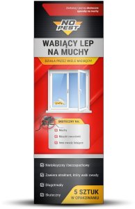 NO PEST Wabiący Lep Pułapka Lepowa na Muchy Muszki Owocówki Meszki Mole Komary Ćmy na Okno Ścianę (5 szt) 5