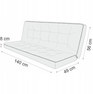 Hobbygarden 140 cm PODUSZKA POLA BEZ JAŚKÓW GRANAT EKOLEN 3