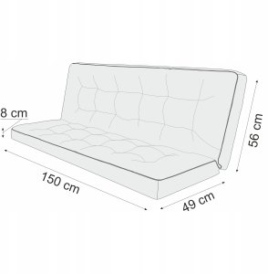 Hobbygarden 150 cm POLA Bez poduszek 3D Niebieskie liście 2