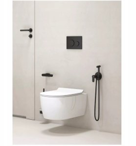Bateria bidetowa Ferro BNS66PBL / NOSTRIS / BAT. BIDETOWA PODTYNK Z ZESTAWEM CZARNA 3