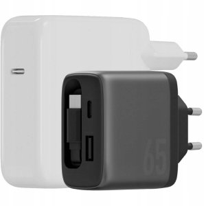 Ładowarka Energea Ładowarka sieciowa Ampcharge Arc 65 USB-A/USB-C + zwijany kabel USB-C PD/PPS/QC3.0 GaN gunmetal 4