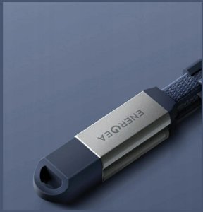 Kabel USB Energea Kabel Sheath Travel 2w1 USB-C do USB-C/USB-A 480Mbps 60W 1.2m niebieski 3