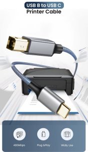 Kabel USB USB-B - USB-C 3m Szary (2023073114290107442) 3