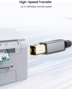 Kabel USB USB-B - USB-C 3m Szary (2023073114290107442) 5