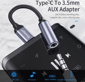 Adapter USB Essager adapter audio USB-C do mini jack 3,5 mm (AUX) 5