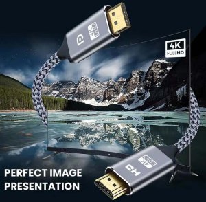 Kabel DisplayPort do HDMI 4K 60Hz, 2m 4