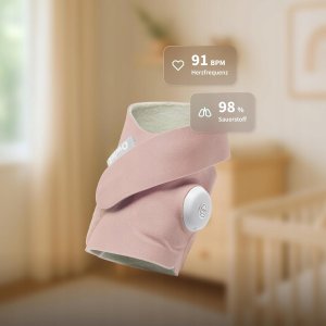 Owlet Dream Sock Pulsoksymetr monitor parametrów życiowych różowy 2
