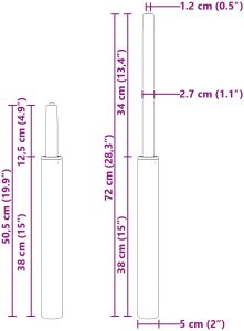vidaXL Cylinder gazowy do krzesła biurowego chrom 505-720 mm (42010002) 10