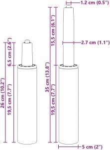 vidaXL Cylinder gazowy do krzesła biurowego Czarny 261-351 mm (42009992) 9