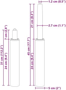 vidaXL Cylinder gazowy do krzesła biurowego Czarny 307-447 mm (42009993) 9