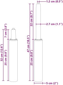vidaXL Cylinder gazowy do krzesła biurowego Czarny 318-473 mm (42009994) 9