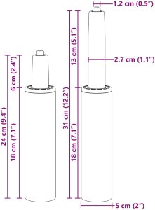 vidaXL Cylinder gazowy do krzesła biurowego Czarny 239-309 mm (42009991) 9