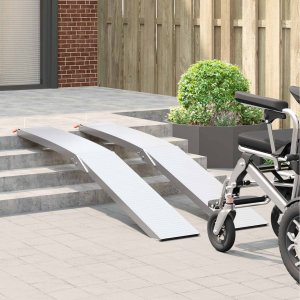 vidaXL Rampa motocyklowa 680 kg 2 pcs Srebrny 205 x 28 x 5 cm 3