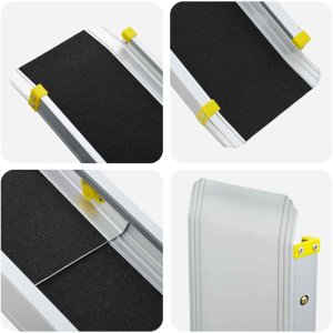 vidaXL Rampy dla wózków 2 pcs Czarny 152 x 19 x 5,5 cm Aluminium 8