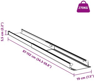 vidaXL Rampy dla wózków 2 pcs Czarny 152 x 19 x 5,5 cm Aluminium 10