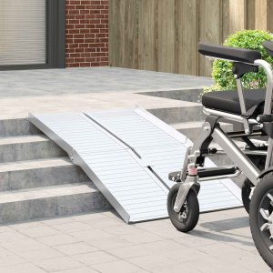 vidaXL Rampa dla wózka inwalidzkiego Srebrny 122 x 73,5 x 11 cm 3