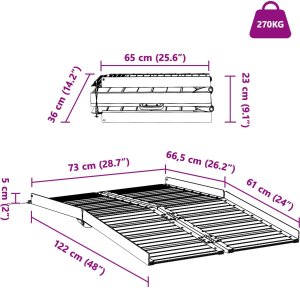 vidaXL Rampa dla wózka inwalidzkiego Srebrny 122 x 73,5 x 11 cm 10